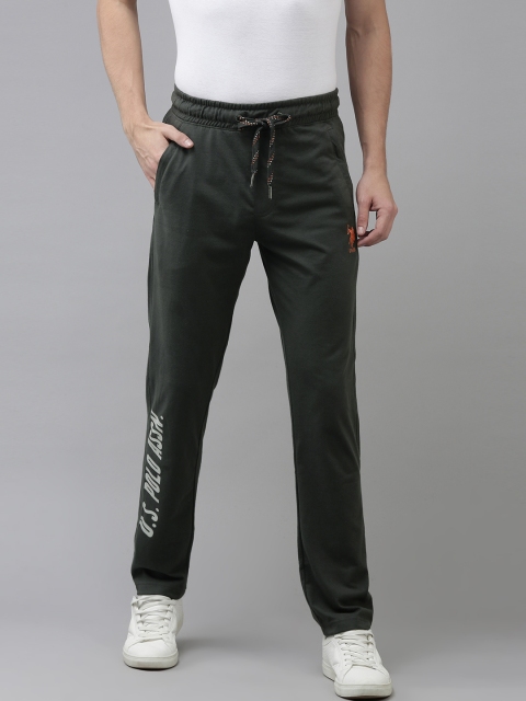 

U.S. Polo Assn. Men Charcoal Grey & Grey Printed Track Pants