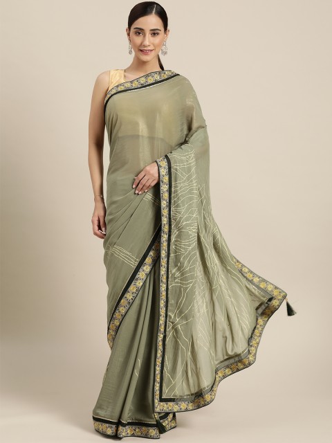 

all about you Green Pure Georgette Saree