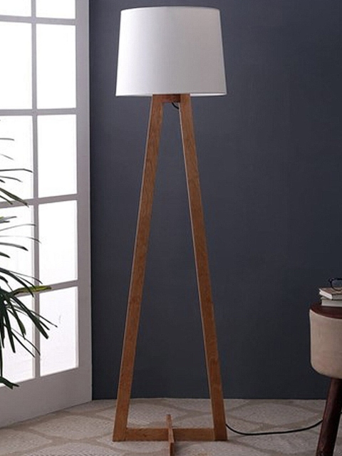 

SANDED EDGE White & Brown Contemporary Club Lamp with Shade