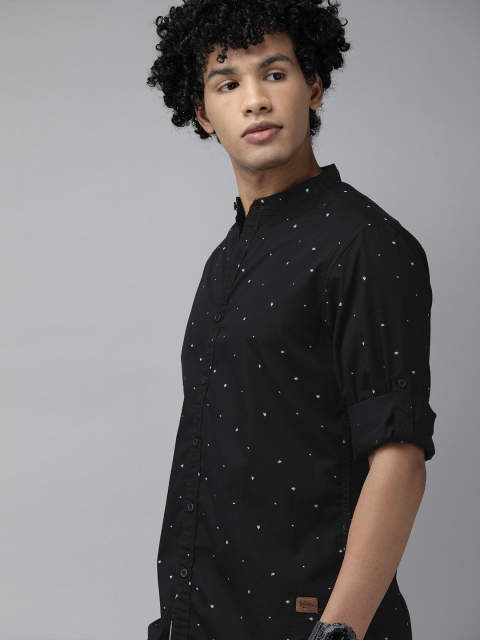 

Roadster Men Black Printed Casual Shirt