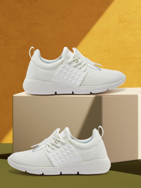 

shoexpress Girls White Textile Walking Non-Marking Shoes