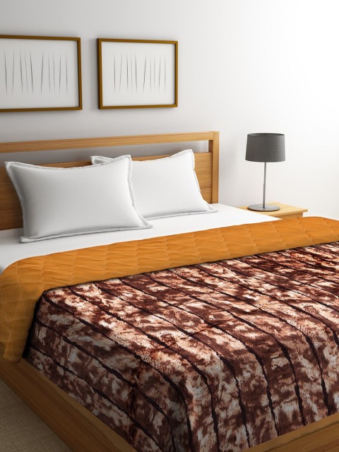 

NEUDIS Brown Microfiber Mild Winter 500 GSM Double Bed Quilt