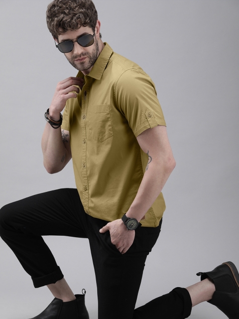 

Roadster Men Khaki Opaque Casual Shirt