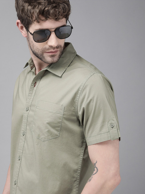 

Roadster Men Grey Opaque Casual Shirt