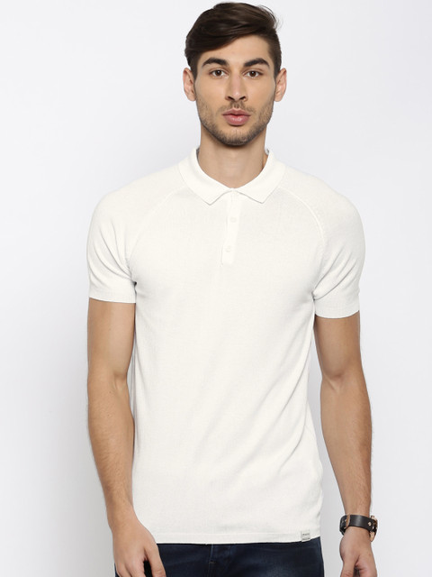 

Jack & Jones Men White Solid Polo T-Shirt