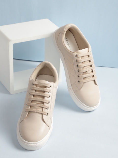 

Mast & Harbour Women Beige Solid Sneakers