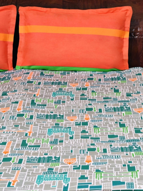 

STELLAR HOME Multicoloured 128 TC Cotton Double Bedsheet with 2 Pillow Covers, Multi