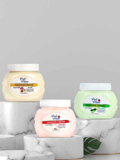 

GRACIT Women Set of 3 Face & Body Massage Creams, Green