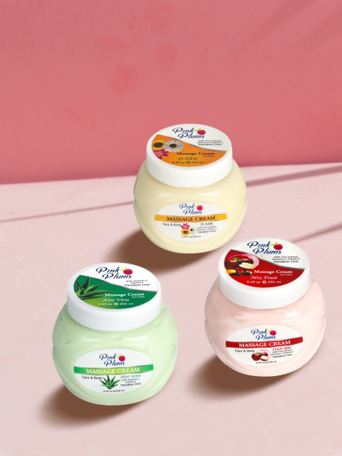 

GRACIT Set of 3 Paraben Free Aloevera D-tan Fruit Mix Face & Body Massage Creams, Multi