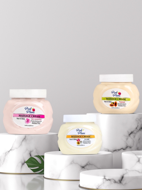 

GRACIT Women D-Tan Papaya Skin Whitening Face & Body Massage Creams 750 ml, Pink