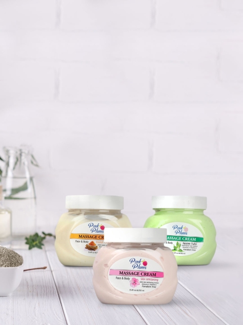 

GRACIT Pack f 3 Face & Body Massage Creams- Haldi & Chandan Neem Tulsi, Skin Whitening, Pink