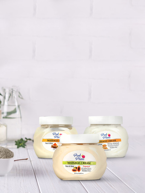 

GRACIT Set of 3 Haldi & Chandan Honey Almond Papaya Face & Body Massage Cream, Multi