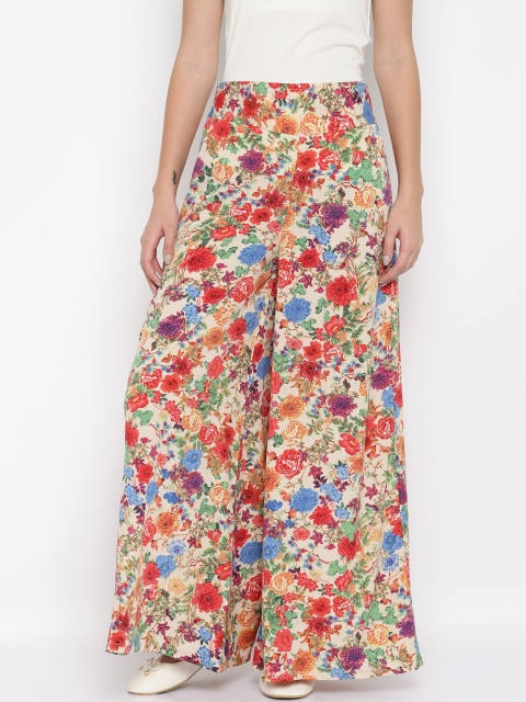 

Rigoglieoso Multicoloured Floral Print Palazzo Trousers, Multi
