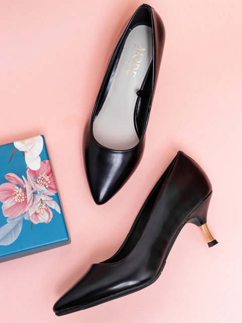 

Mode by Red Tape Women Black Solid Pumps with Slim Heel
