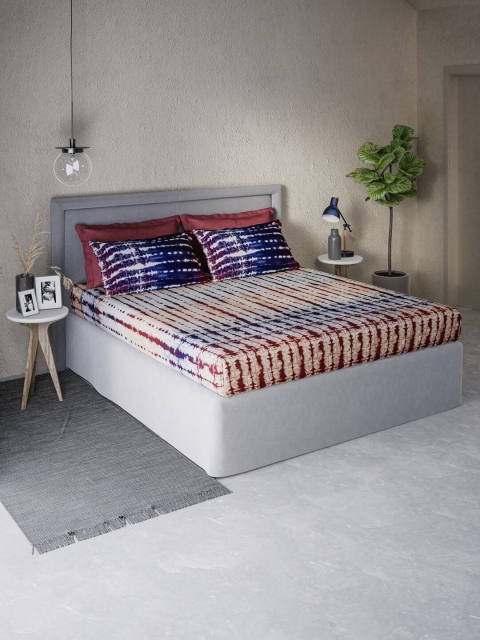 

DDecor Brown & White Striped 400 TC King Bedsheet with 2 Pillow Covers