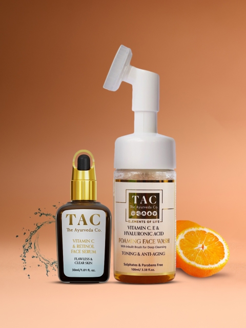 

TAC - The Ayurveda Co. Vitamin C & Retinol Serum & Fomaing Face Wash with Hyaluronic Acid, Orange