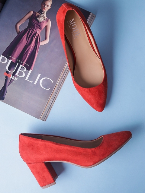 

Mode by Red Tape Red Suede Block Pumps