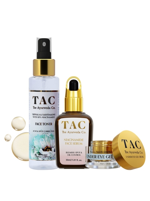 

TAC - The Ayurveda Co. Collagen Under Eye Gel Cream, Face Toner & Niacinamide Face Serum, White