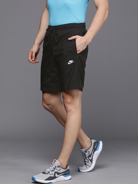 

Nike Men Black Mid-Rise SPE WVN LND TRACK Shorts