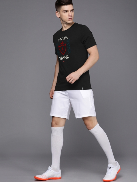 

Nike Men Black White Printed Pure Cotton T-shirt
