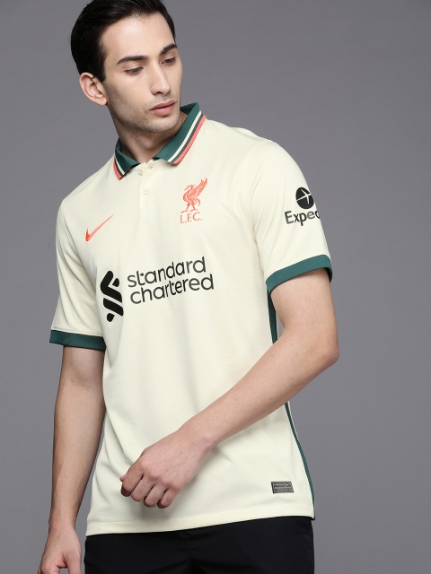 

Nike Men Beige & Black Printed Polo Collar LIVERPOOL FC T-shirt