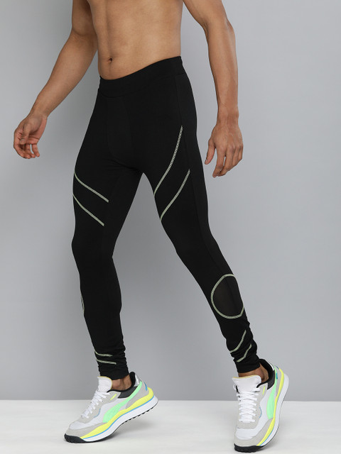 

HRX By Hrithik Roshan Running Men Jet Black Rapid-Dry Solid Tights