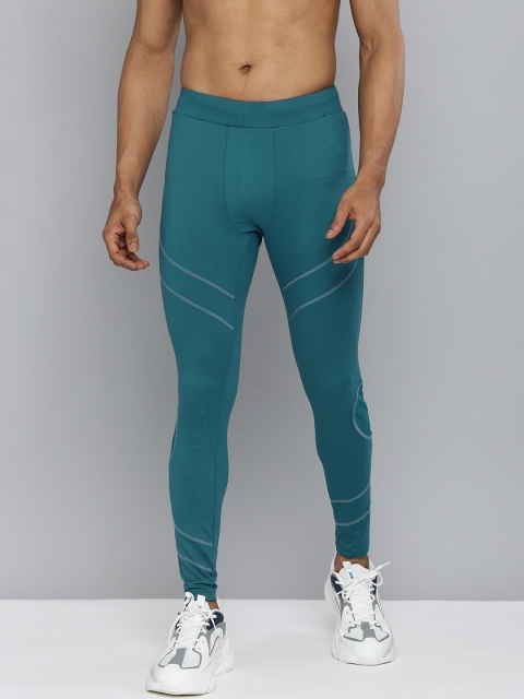 

HRX by Hrithik Roshan Men Blue Striped Running Tights
