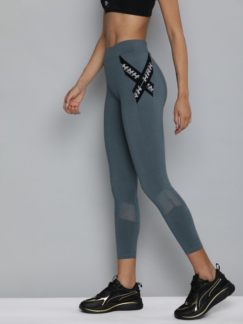 

HRX By Hrithik Roshan Training Women pewter Rapid-Dry Brand Carrier Tights, Grey