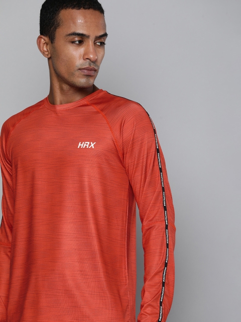 

HRX By Hrithik Roshan Training Men Coral Red Rapid-Dry AOP Tshirts