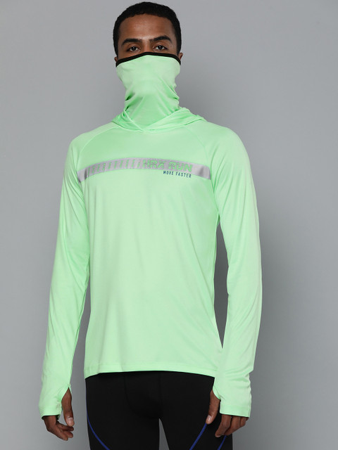 

HRX By Hrithik Roshan Running Men Green Ash Rapid-Dry Typography Tshirts, Fluorescent green
