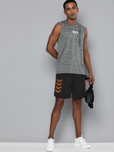 

HRX By Hrithik Roshan Training Men Jet Black Rapid-Dry Solid Shorts