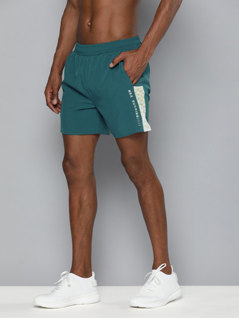 

HRX By Hrithik Roshan Running Men Blue Coral Rapid-Dry Colourblock Shorts, Teal