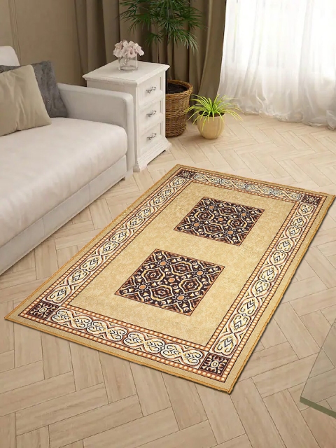 

Status Beige & Brown Ethnic Motifs Anti-Skid Carpet