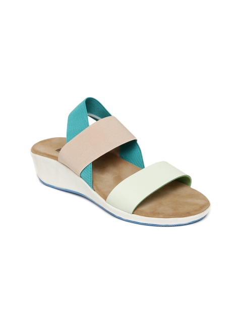 

Inc 5 Women Green & Beige Colurblocked Wedges