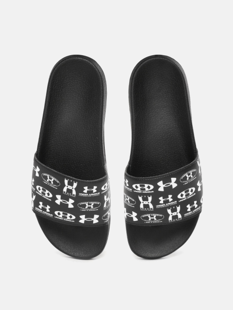 

UNDER ARMOUR Unisex White & Black Core Remix 25th Anniversary Brand Logo Print Sliders