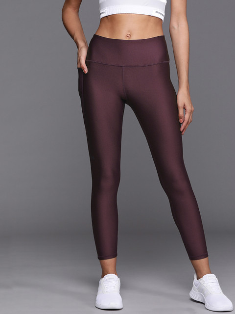 

UNDER ARMOUR Women Purple HeatGear No-Slip Waistband Ankle Tights