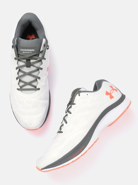 

UNDER ARMOUR Men White Woven Design Charged Bandit 6 Running Shoes