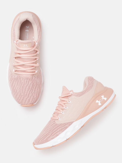 

UNDER ARMOUR Women Peach-Coloured Woven Design Charged Vantage Running Shoes