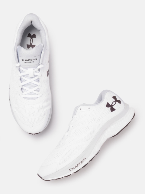 

UNDER ARMOUR Women White Woven Design Charged Bandit 6 Running Shoes