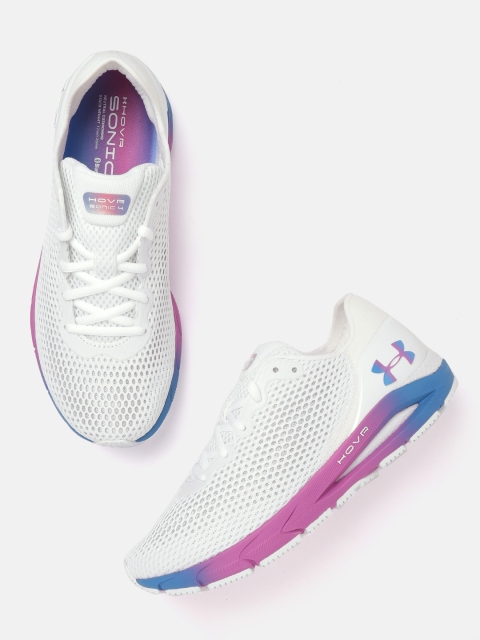 

UNDER ARMOUR Woven White HOVR Sonic 4 Colorshift Running Shoes with Bluetooth