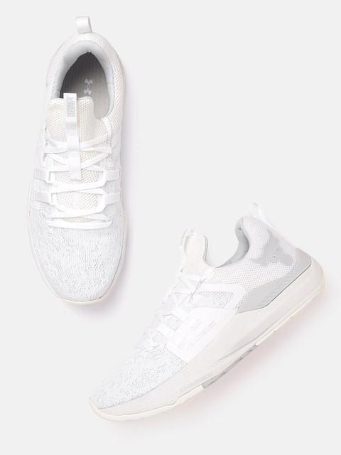 

UNDER ARMOUR Unisex White Woven Design Project Rock Recruit BSR Training Shoes