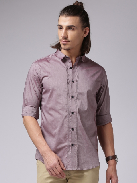 

True Blue Men Pink Regular Fit Solid Casual Shirt