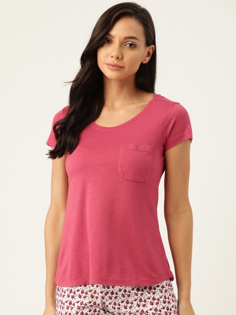 

ETC Women Pink Solid Lounge T-shirt