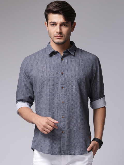 

True Blue Men Blue Printed Casual Shirt