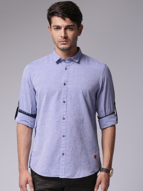 

True Blue Men Blue Solid Regular Fit Casual Shirt