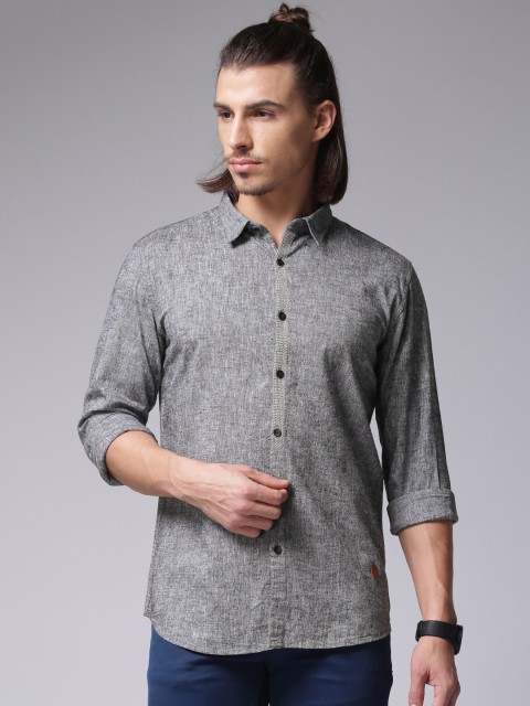 

True Blue Men Charcoal Grey Casual Shirt