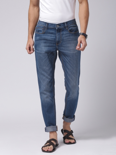 

True Blue Men Blue Washed Regular Fit Mid-Rise Jeans