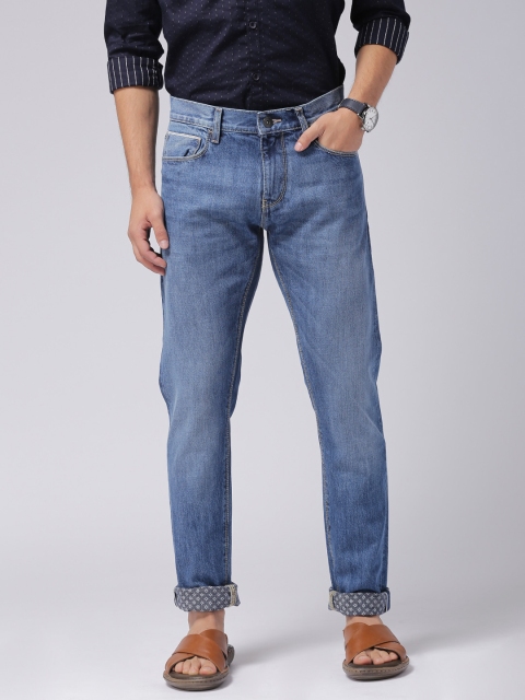 

True Blue Men Blue Washed Regular Fit Mid-Rise Jeans