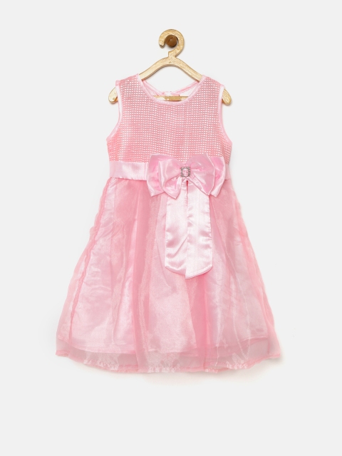

Yellow Kite Girls Pink Solid A-Line Dress