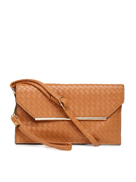 

Mast & Harbour Tan Brown Basketweave Clutch
